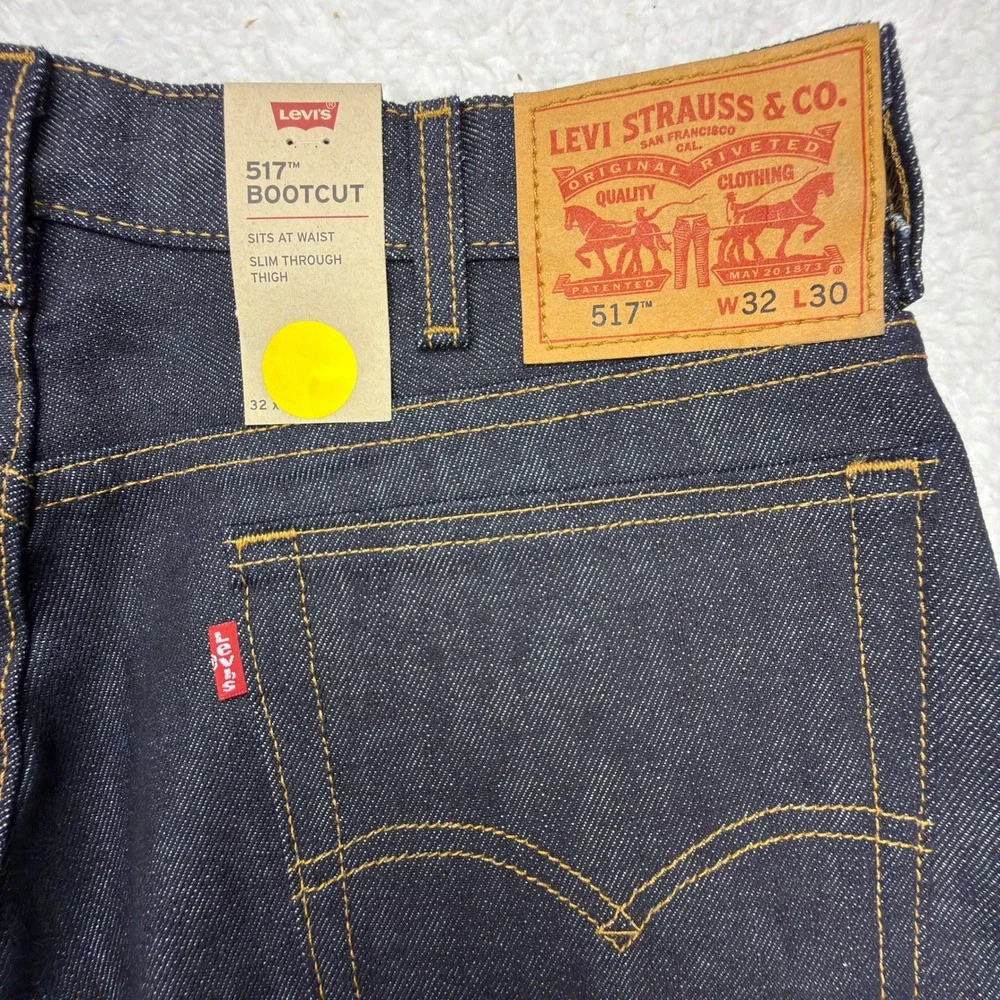 Levis 517 Bootcut Jeans Mens 32x30 Dark Wash Blue Denim NWT